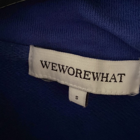 Weworewhat blue cropped half zip sweatshirt - Picture 5 of 7